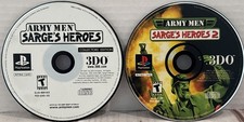 Lot Of 2 - Army Men: Sarge's Heroes 1 & 2 (Sony PlayStation 1, PS1) Discs Only!
