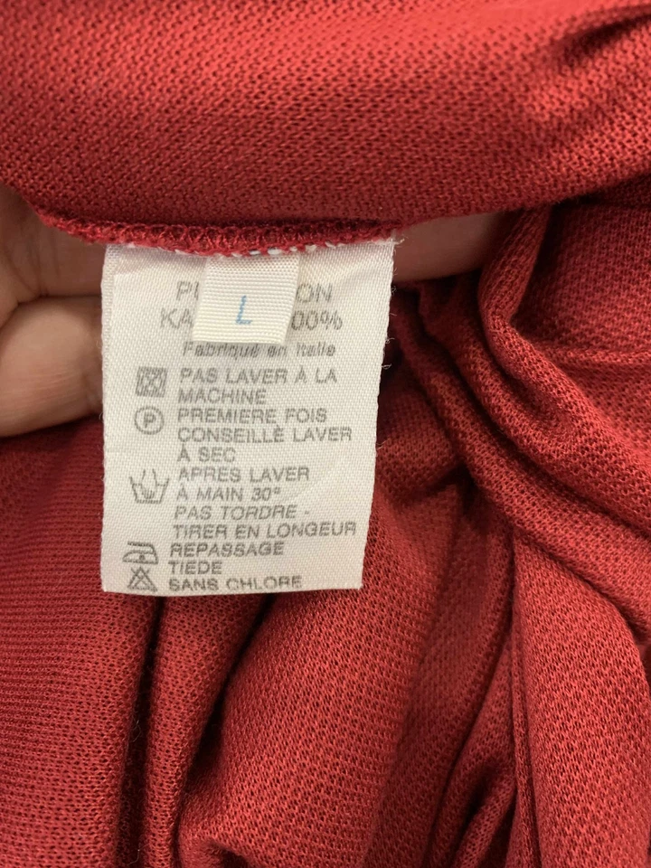 Camisa Polo Hermes Paris Rojo Algodón Hecha en Italia Talla L Diseñador de Lujo #15 Foto 4 de 4