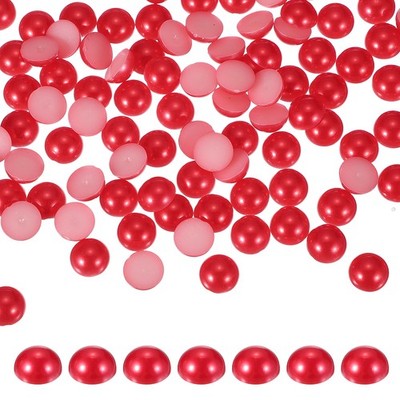 450 Stück 12mm rote halbrunde Perlen für Crafting