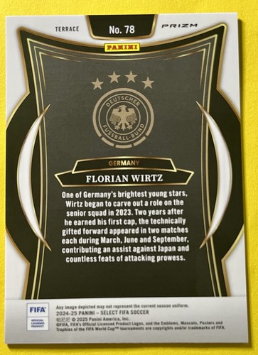 Florian Wirtz 2024-25 Panini Select FIFA MOJO PÚRPURA PRIZM TERRAZA #78 ALEMANIA - Imagen 2 de 2