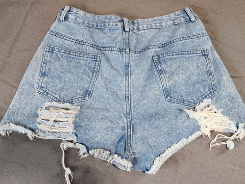 POL pantaloncino jeans donna piccolo invecchiato vita alta diligenza - Foto 3 di 6