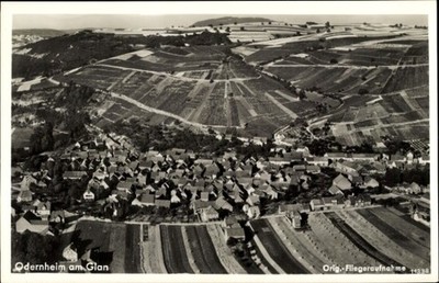 Postcard Odernheim am Glan Rhineland-Palatinate, aerial photo - 11102446