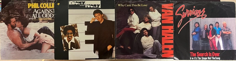 27x 45 RPM Records Michael Jackson Phil Collins Van Halen Jagger+ Picture Sleeve - Imagem 3 de 4