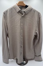 GOODFELLOW Men's Pique Dress Shirt Standard M NWT Taupe Button Up Collared