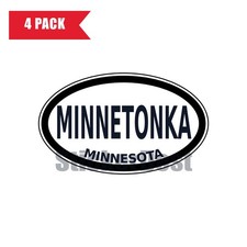 Minnesota Minnetonka Oval Sticker 4 Pack 3x2 Inch