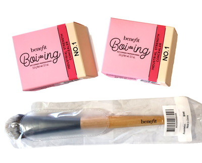 Lot of 2 ~ BENEFIT Boi-ing Industrial Strength Concealer No.1  + Brush  ~ Sealed