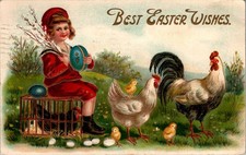 AK OSTERN FRÖHLICHE OSTERN EASTER WISHES AME...