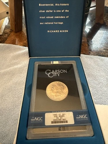 GSA Hoard 1882-CC  Morgan Silver Dollar NGC MS 64 PROOF-LIKE ~ Box & COA