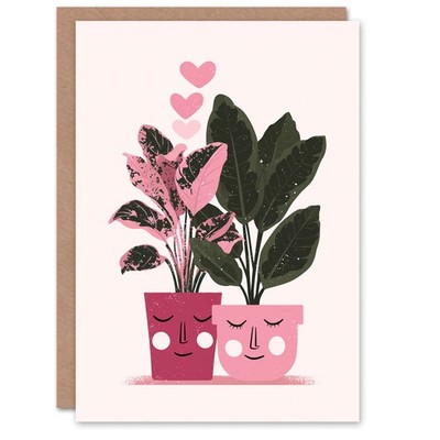 You Make Me Grow süßes Zimmerpflanzenpaar Pflanzenliebhaber Valentinstag Karte