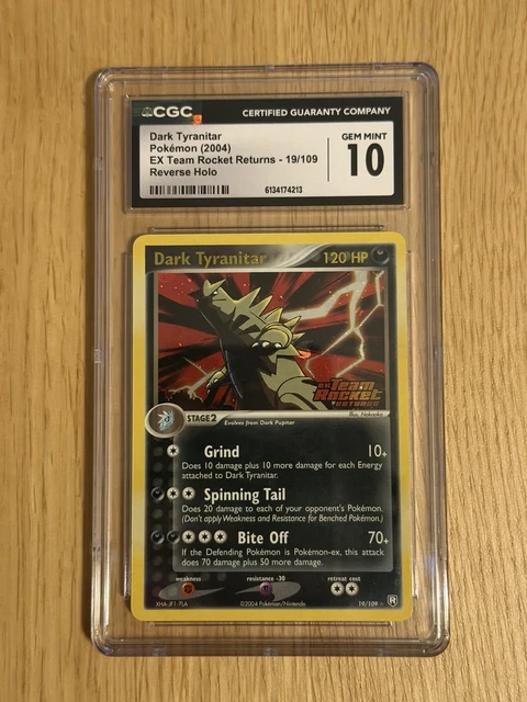 Pokémon TCG Dark Tyranitar Reverse Holo CGC 10 EX Team Rocket Returns 19/109