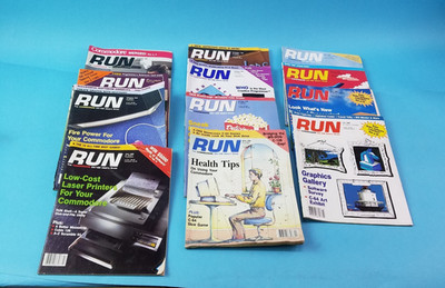 Bundle of 12 RUN Magazine the Commodore 64 -128 user guides 1988-89 mixed months