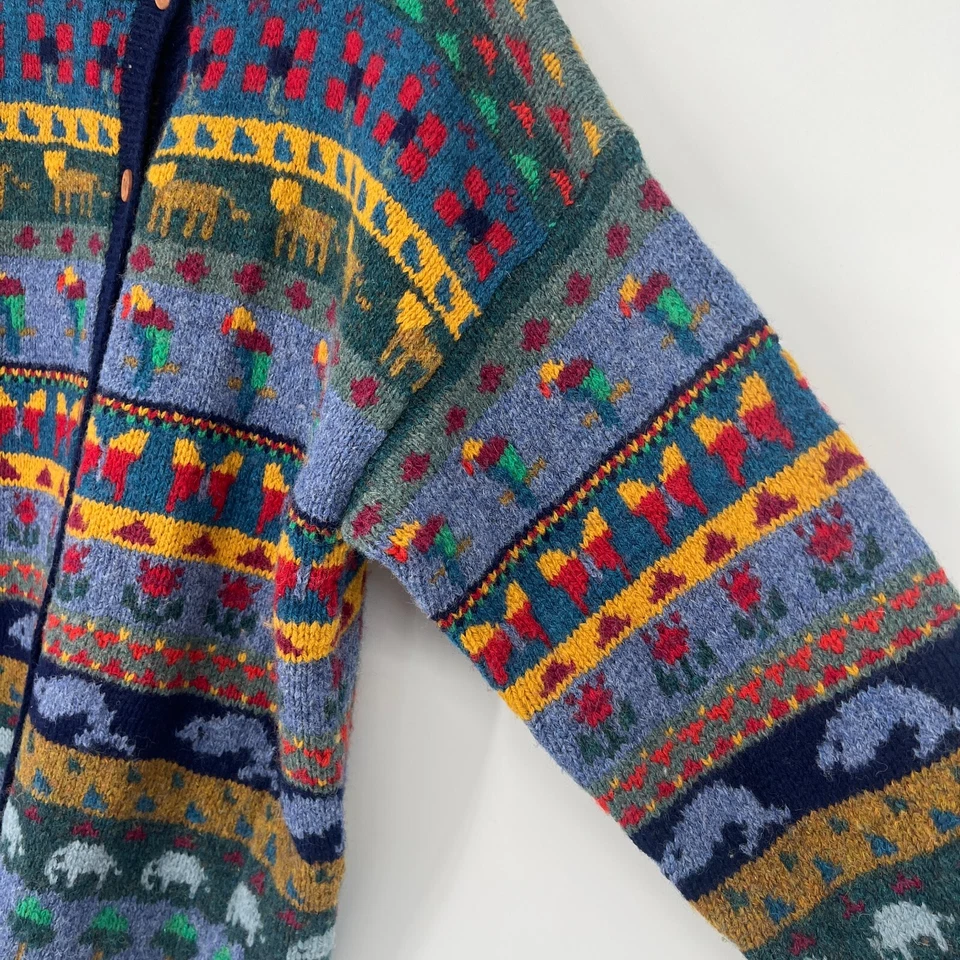 Cárdigan De Colección LL Bean Mujer XL Lana Cottagecore Animal Años 80 Pradera Boho Mariposa Foto 4 de 4