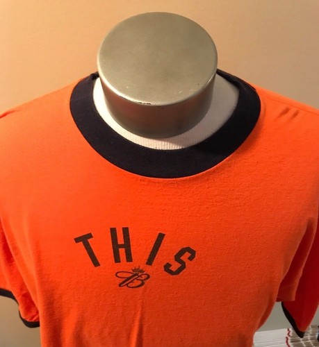 Budweiser This Bud 4 U Orange Delta Pro Weight Men's T Shirt 2XL Vintage VGC - Picture 6 of 8