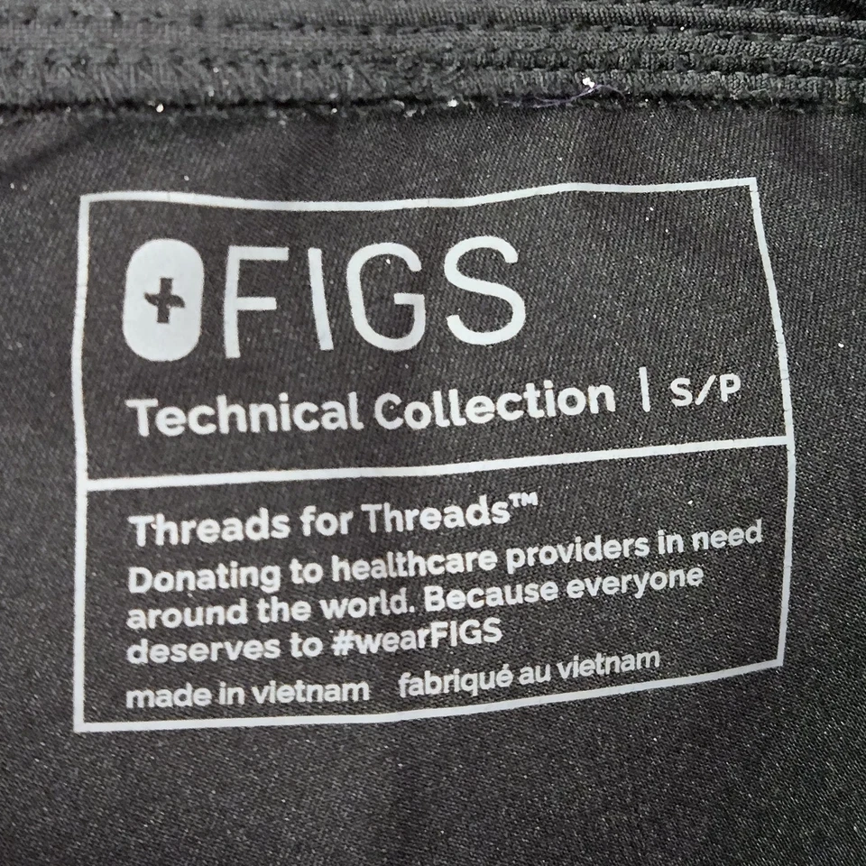 Pantalones Médicos FIGS S Negro Zamora Jogger Ropa Activa Cremallera 26" Entrepierna Algodón Foto 3 de 4