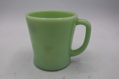 Vintage Fire King Jadeite Green Philbe Wannabe Rolled Base Coffee Mug Cup EUC