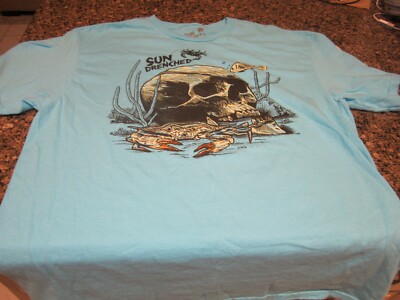 Sun Drenched T-Shirt - Blue - Large - Underwater Skull