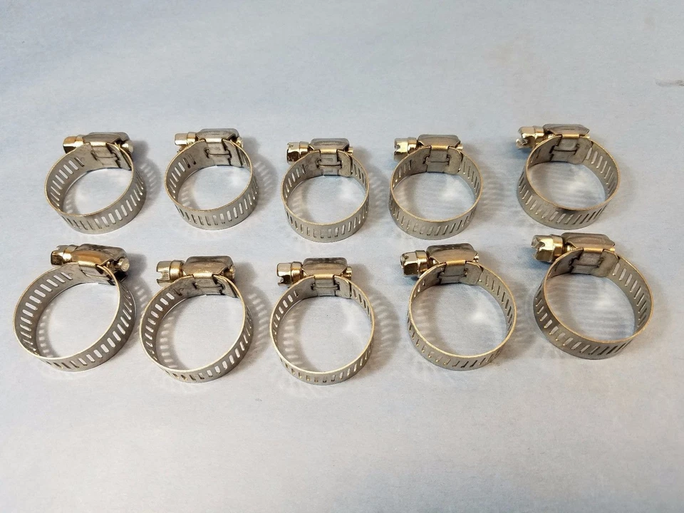 NUEVA ABRAZADERA DE MANGUERA WORM-DRIVE 10 PK 5/8”- 1 1/4” ABRAZADERA Y TORNILLO DE ACERO INOXIDABLE Foto 2 de 4