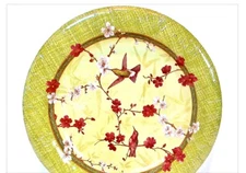 Zen Garden Designer Paper Plates,Green,Pkg.8x,Dessert/Salad Plate, 7.75"d