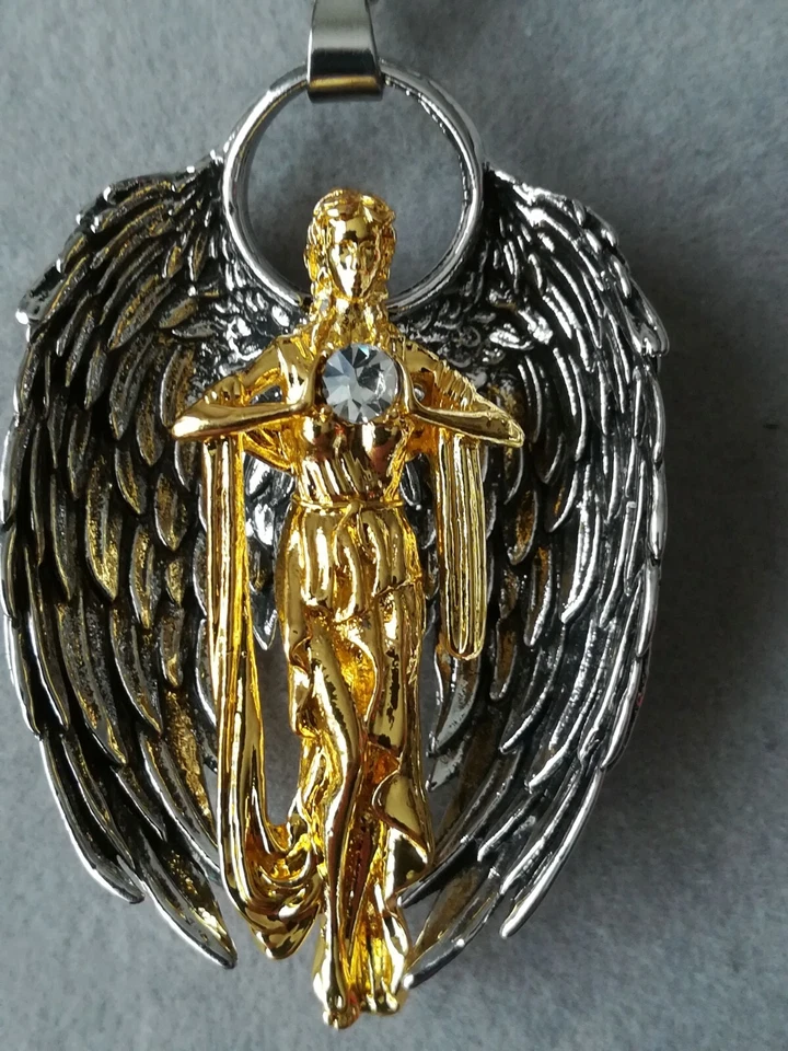 Engel Schutzengel Anhänger Mit Halskette Silber Gold Glücksbringer Flügel Liebe - Bild 3 von 4