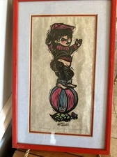 Vtg “having A Ball ” Framed Art Painting Print Numbered Signed Freidman 1947