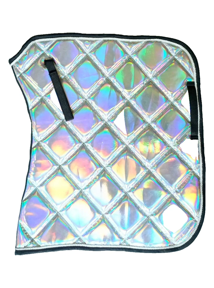 Juego holográfico de lujo para montar a caballo almohadilla de silla de montar, capó de mosca y botas de pierna brillante Foto 3 de 4