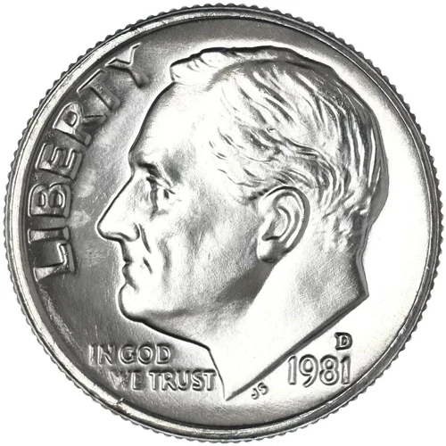 1981 D Roosevelt Dime Uncirculated US Mint