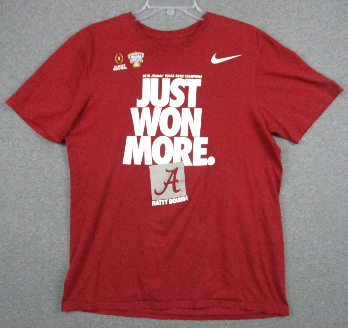 Nike Alabama Shirt Large Men's Crimson Tide Red 2018 Sugar Bowl