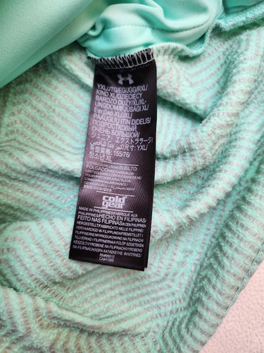 UNDER ARMOUR LOOSE FIT GIRLS GREEN SNAP UP SWEATSHIRT SIZE YOUTH XL COLD GEAR - Picture 4 of 8