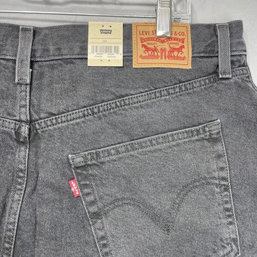 Pantaloncini jeans Levis a vita alta mamma (18 W) vita 38 meravigliosi neri alti nuovi con etichette - Foto 4 di 16