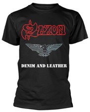 Saxon DenimLeather T-Shirt OFFICIAL