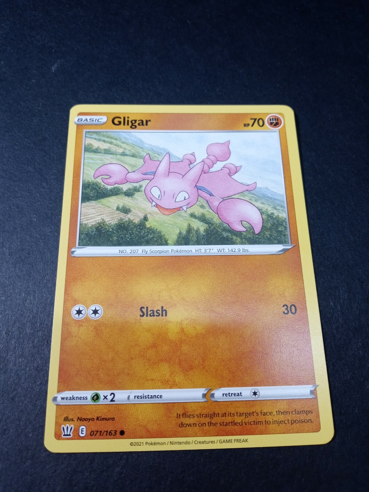 Pokemon Battle Styles Gligar Common Card 071/163 NM