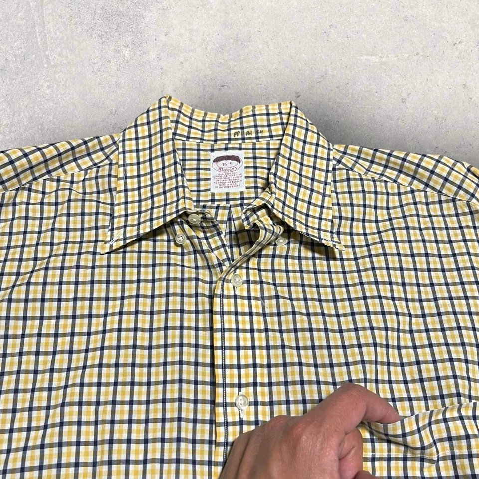 Camisa de Colección Brooks Brothers Para Hombres 16-5 Amarilla a Cuadros Todos los Fabricantes de Algodón Hecha en EE. UU. Foto 2 de 4