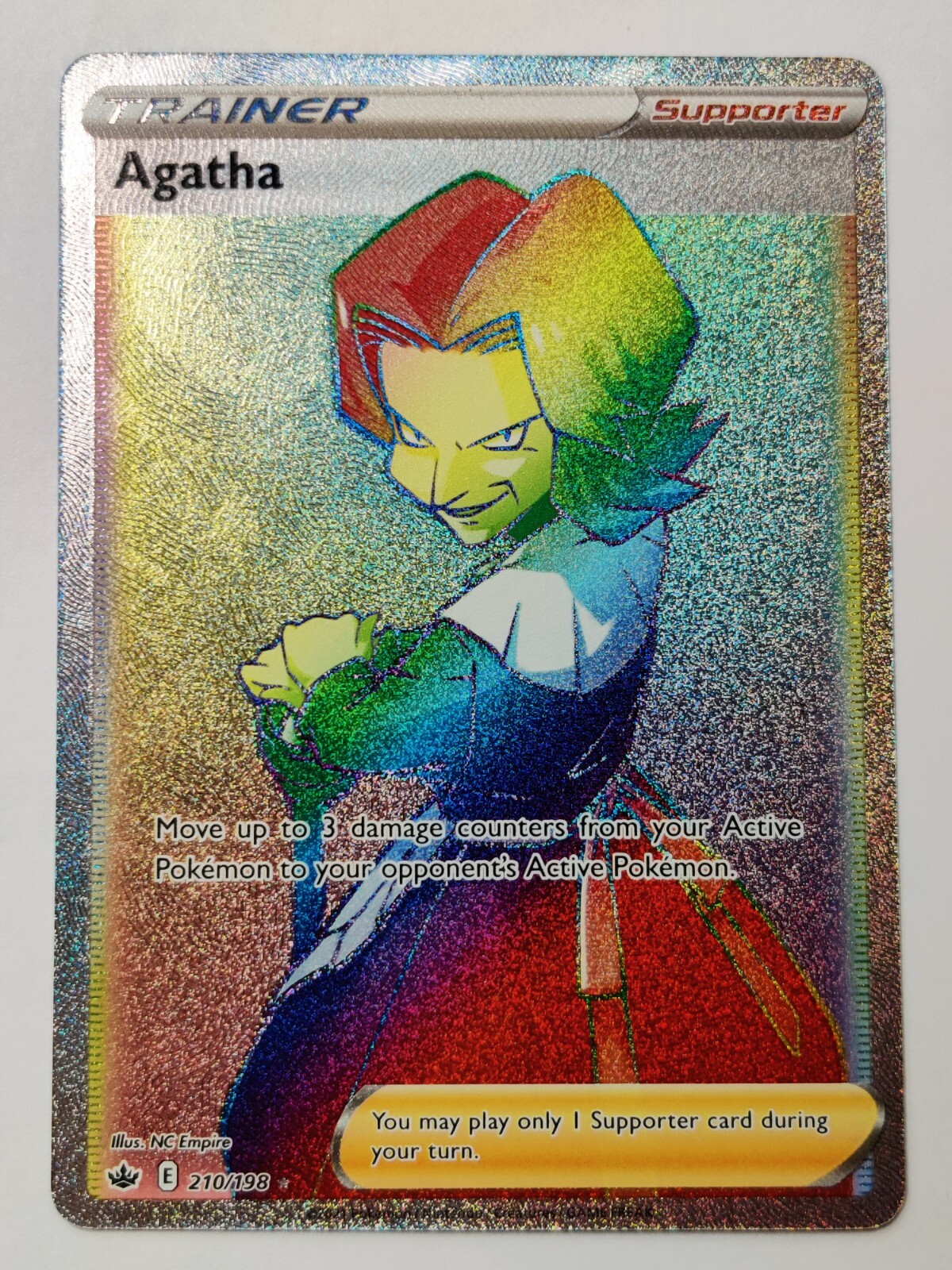Agatha 210/198 Chilling Reign Full Art Secret Rainbow Rare 2021 Pokemon TCG NM +