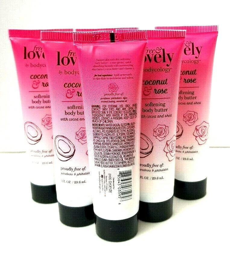 24 pk BODYCOLOGY Free & Lovely Coconut Rose Softening Body Butter 1oz ea Trvl Sz - Image 4 of 4