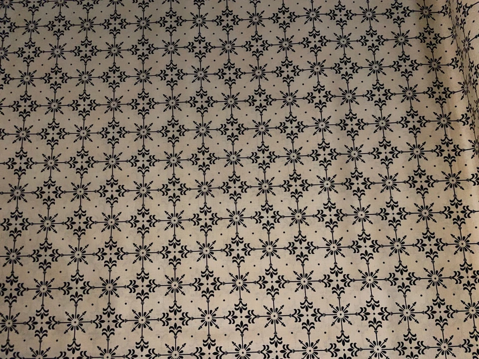 Por 1/2 yarda "Olde World Style" tela negra y crema Maywood/Dillard #1207E BTHY Foto 2 de 4