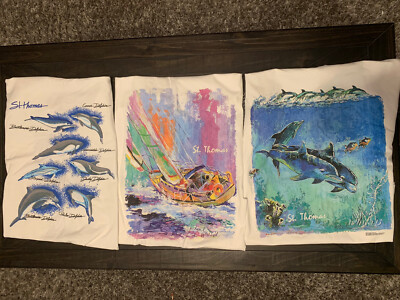 Vintage 1990 s Saint Thomas  Graphic T-Shirts Single Stitch New
