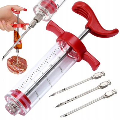 Fleischspritze Marinadespritze Braten BBQ Gewürzspritze Pökelspritze Edelstahl