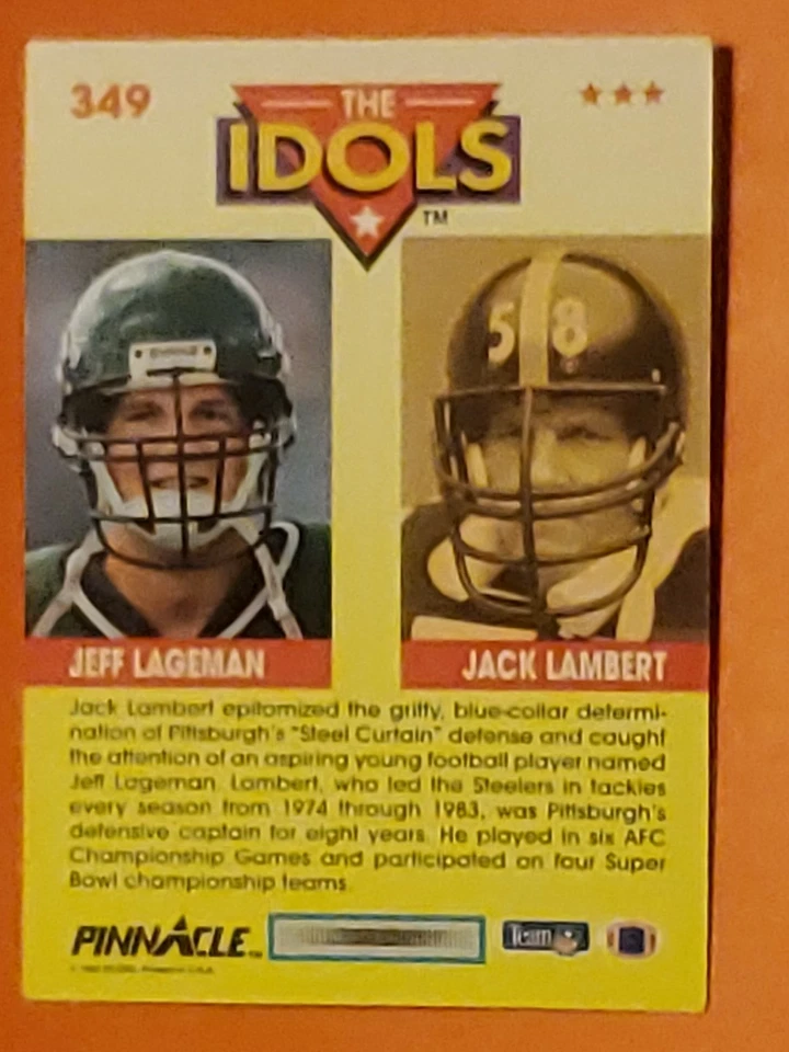 1992 SCORE PINNACLE NFL PICK YOUR CARDS - Image 2 of 4