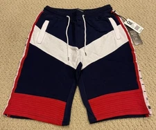 NWT Men’s LR Scoop Blue White Red Fleece Moto Shorts ALL SIZES