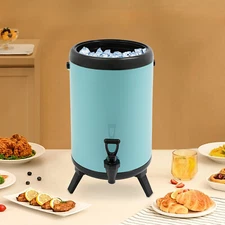 10L/ 2.64gal SS Insulated Beverage Dispenser W/ Spigot for Hot Water Coffee