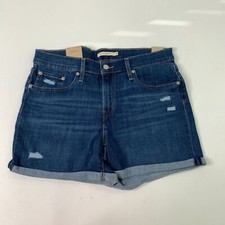 Levi's Women's Shorts 12 Mid Length Jean Denim Distressed Cuffed Shorts 12 W31