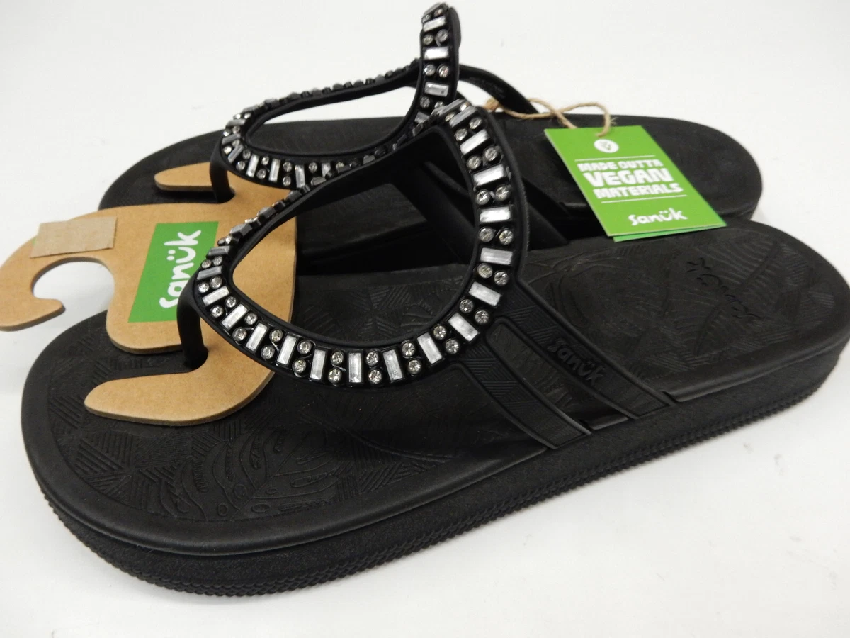 Sanuk Womens Sunshine Gem Black 10