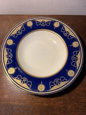 Exquisite Antique  Tiffany & Co Minton Plate Low Bowl Cobalt Blue Gold Encrusted