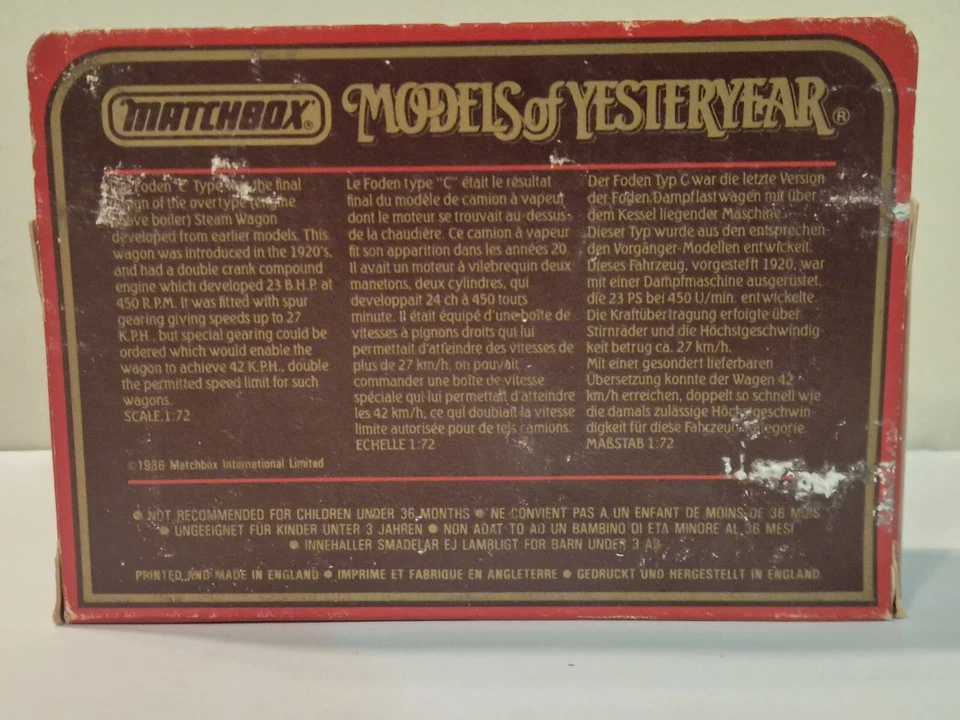 Matchbox Models of Yesteryear Y-27 1922 Foden Steam Lorry, Tate Lyles Sugar - Image 4 of 4