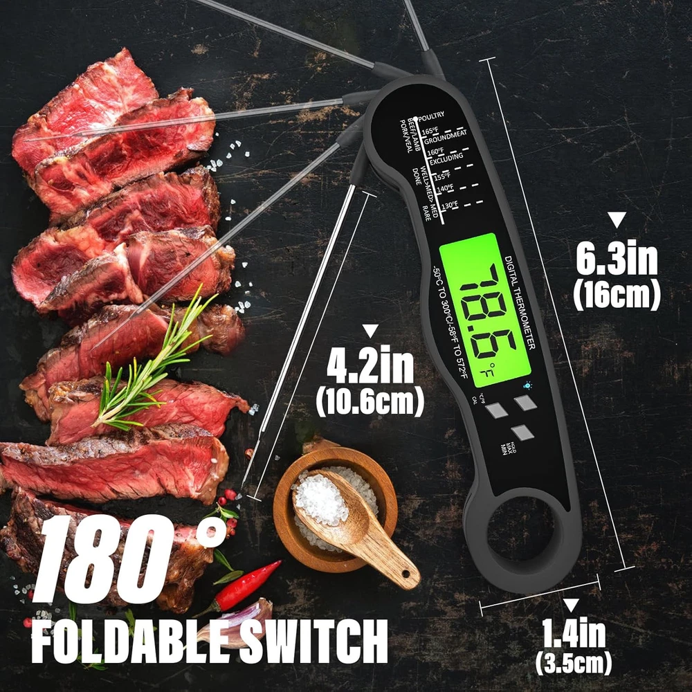 Meat Thermometer Digital - Fast Instant Read Thermometer for Cooking, Candy Maki