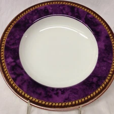 BLOCK VINTAGE AMETHYST RIM SOUP BOWL 9" RAYMOND WAITES PURPLE MARBLED BAND