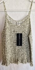 NWT Paper Crane Womens Sleeveless Spaghetti Strap Leaf Tank Top Sz M Cottagecore