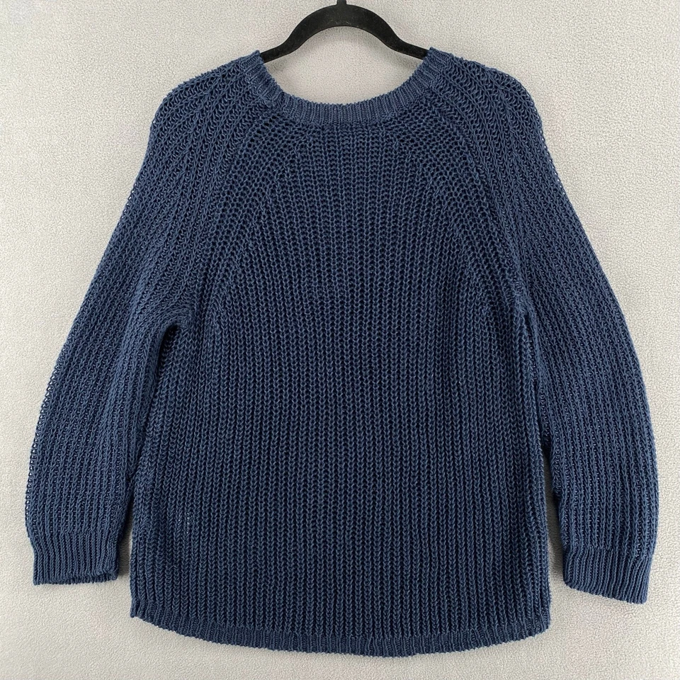 Suéter de Playa J Crew Calce Relajado Lino Para Mujer L Azul Marino Informal Tejido Transparente Foto 2 de 4