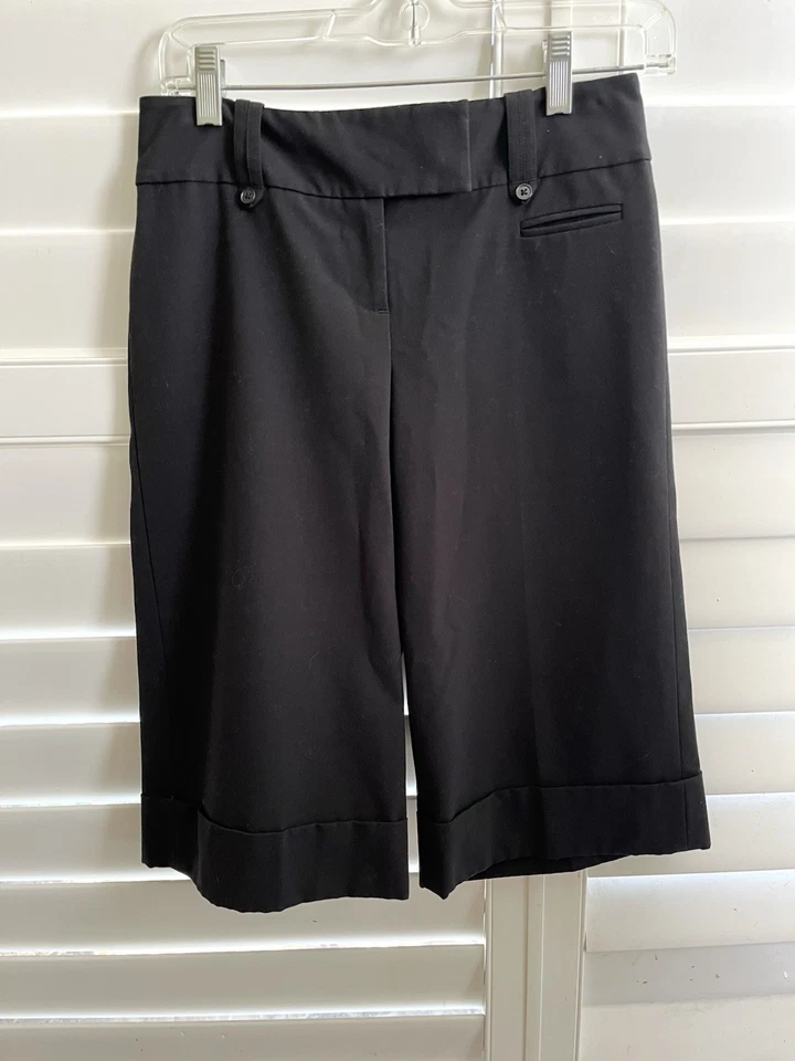 Ann Taylor Loft Black Cuffed Dress Bermuda Boardwalk Shorts Sz OP Women’s Petite - Image 2 of 4
