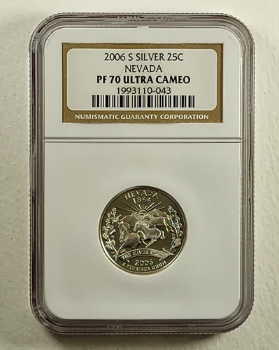 2006 S Proof Silver 25c Nevada State Series Coin NGC PF 70 Ultra Cameo